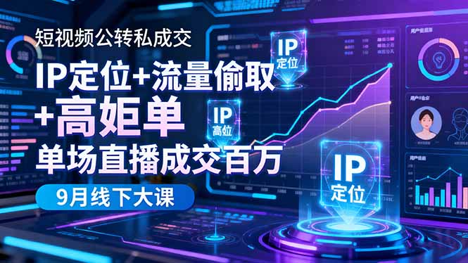 （16407期）短视频公转私成交9月线下大课，IP定位+流量偷取+高客单，单场直播成交百万-悟空知识星球