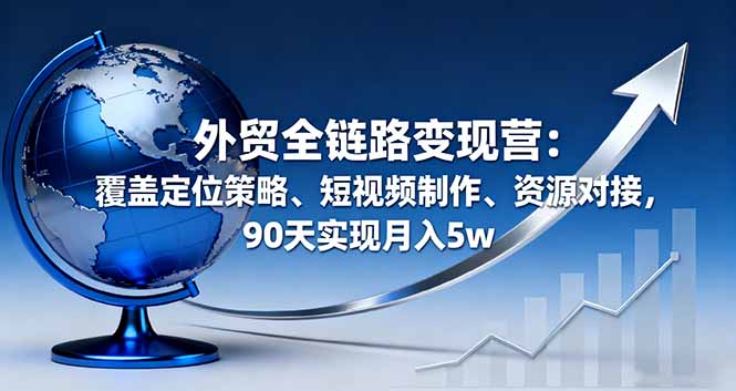 （16173期）外贸全链路变现营：覆盖定位策略、短视频制作、资源对接，90天实现月入5w-悟空知识星球