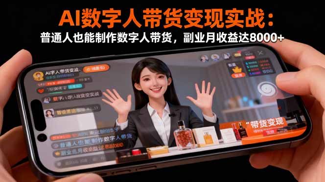 （16377期）AI数字人带货变现实战：普通人也能制作数字人带货，副业月收益达8000+-悟空知识星球