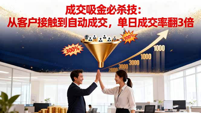 （16432期）吸金成交营销必杀技：从客户接触到自动成交，单日成交率翻3倍-悟空知识星球