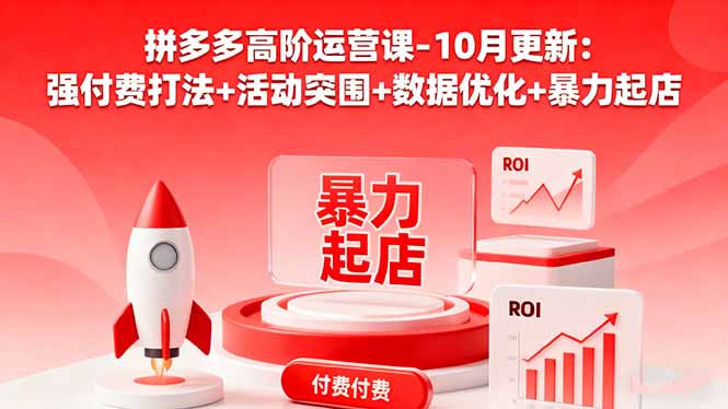 （16366期）拼多多高阶运营课-10月更新：强付费打法+活动突围+数据优化+暴力起店-悟空知识星球