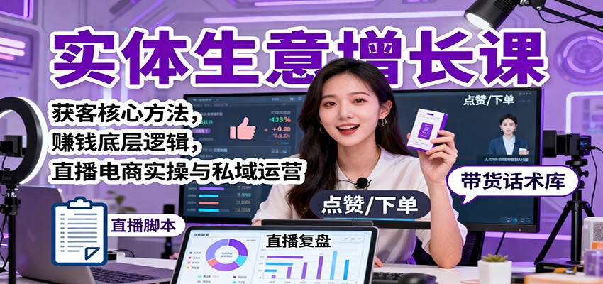 实体生意增长课：获客核心方法，赚钱底层逻辑，直播电商实操与私域运营-悟空知识星球