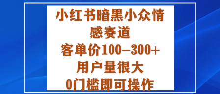 小红书暗黑小众情感赛道,客单价100-300+用户量很大,0门槛即可操作-悟空知识星球