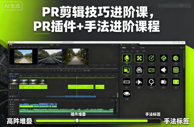 PR剪辑技巧进阶课，PR插件+手法进阶课程-悟空知识星球