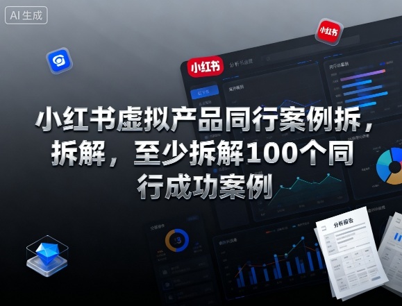 小红书虚拟产品同行案例拆解，至少拆解100个同行成功案例-悟空知识星球