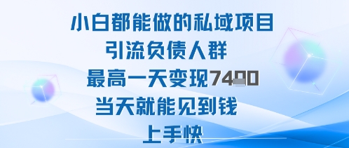 2025年小白都能做的私域项目引流负债人群最高一天变现1k+高变现难度低当天就能见到钱上手快-悟空知识星球