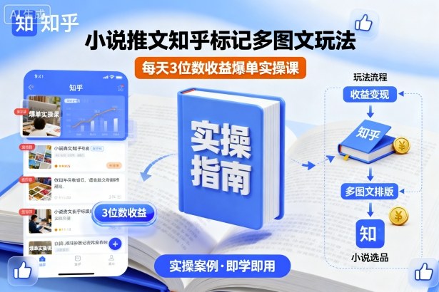 小说推文知乎标记多图文玩法，每天3位数收益爆单实操课-悟空知识星球