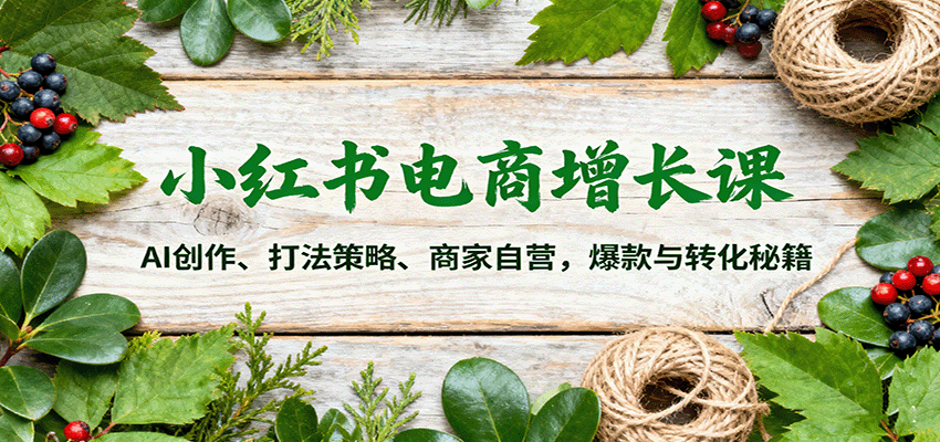 小红书电商增长课：AI创作、打法策略、商家自营，爆款与转化秘籍-悟空知识星球