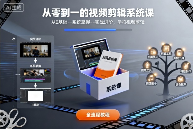 从零到一的视频剪辑系统课，从0基础–系统掌握–实战进阶，学拍视频剪辑-悟空知识星球