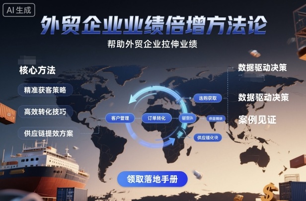 外贸企业业绩倍增方法论，帮助外贸企业拉伸业绩-悟空知识星球