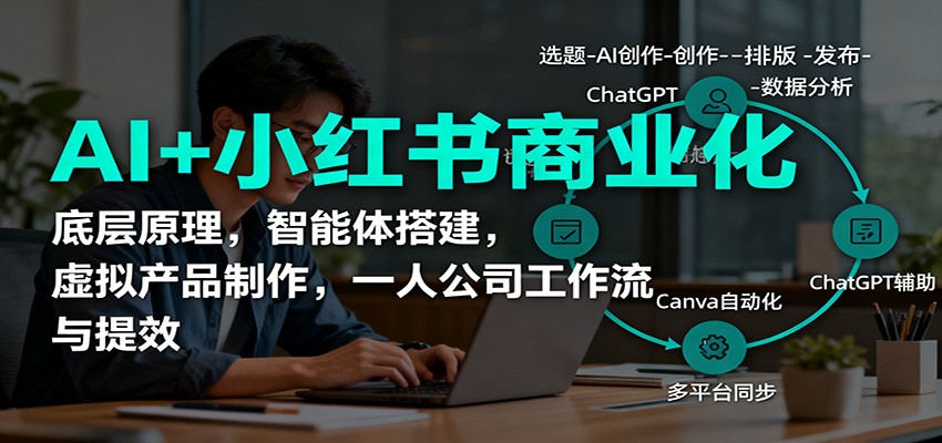 AI+小红书商业化，底层原理，智能体搭建，虚拟产品制作，一人公司工作流与提效-悟空知识星球
