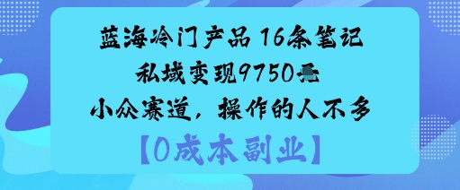 蓝海冷门产品：16条笔记私域变现9750米小众赛道，操作的人不多-悟空知识星球