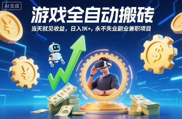 游戏全自动搬砖，当天就见收益，日入1K+，永不失业副业兼职项目【揭秘】-悟空知识星球