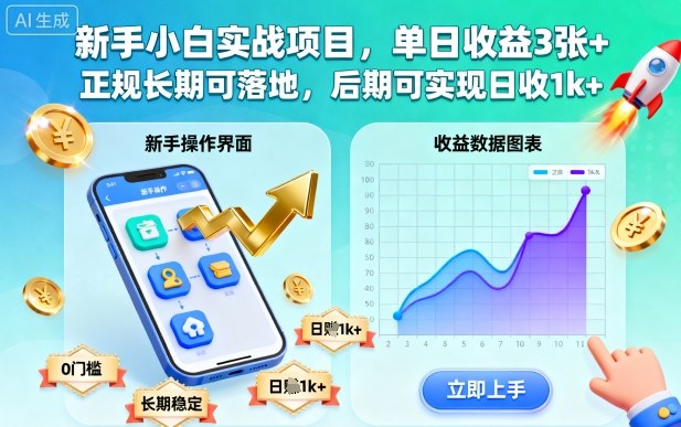 新手小白实战项目，单日收益3张+，正规长期可落地，后期可实现日收1k+【揭秘】-悟空知识星球