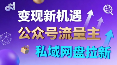 公众号流量主+私域网盘拉新，多方式变现，简单易上手，当天就有收益-悟空知识星球