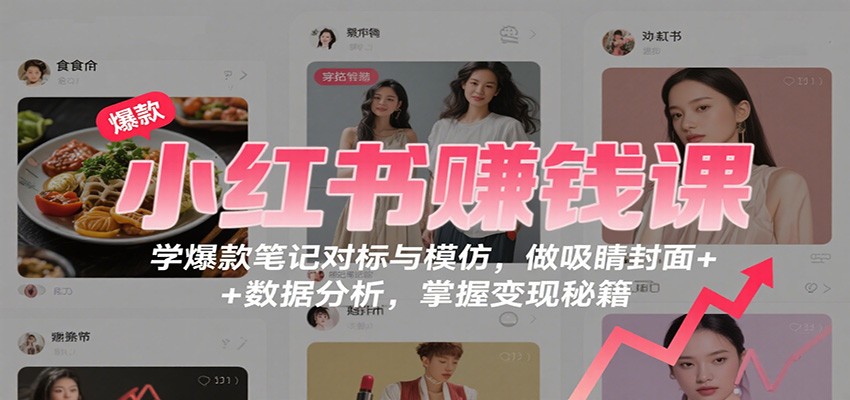 小红书赚钱课:学爆款笔记对标与模仿,做吸睛封面 + 数据分析,掌握变现秘籍-悟空知识星球