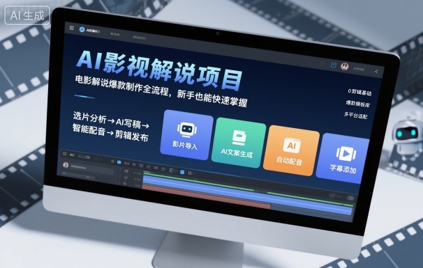 AI影视解说项目，电影解说爆款制作全流程，新手也能快速掌握-悟空知识星球