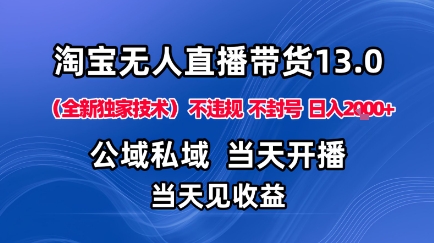 淘宝无人直播13.0，公域私域技术，不封号，不违规布局下半年旺季赛道，日入1K+（独家技术）【揭秘】-悟空知识星球