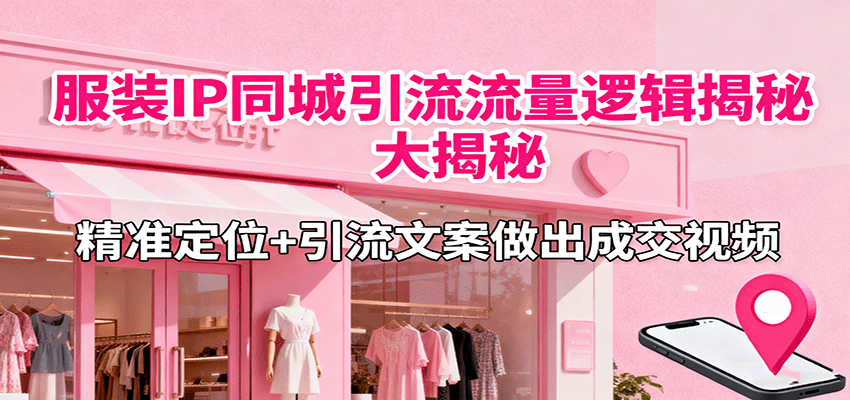 服装IP同城引流流量逻辑大揭秘，精准定位+引流文案做出成交视频-悟空知识星球