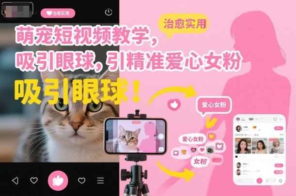 萌宠短视频教学，吸引眼球，引精准爱心女粉-悟空知识星球