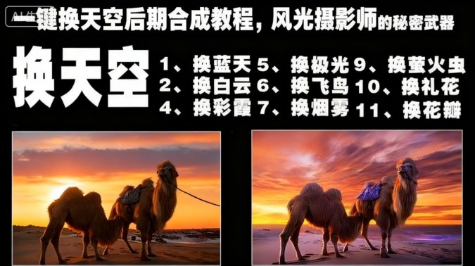 一键换天空后期合成教程，风光摄影师的秘密武器-悟空知识星球