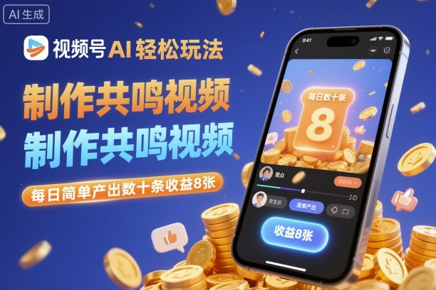 视频号AI轻松玩法,制作共鸣视频,每日简单产出数十条收益8张-悟空知识星球