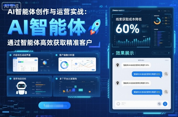 AI智能体创作与运营实战，实体门店通过智能体高效获取精准客户-悟空知识星球