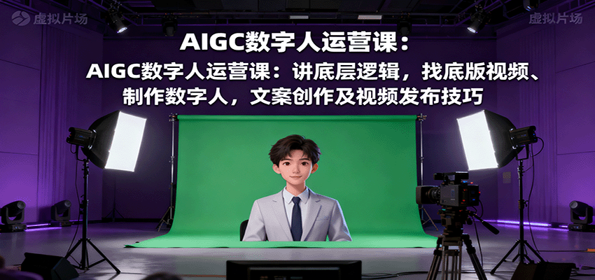 AIGC数字人运营课：讲底层逻辑，找底版视频、制作数字人，文案创作及视频发布技巧-悟空知识星球