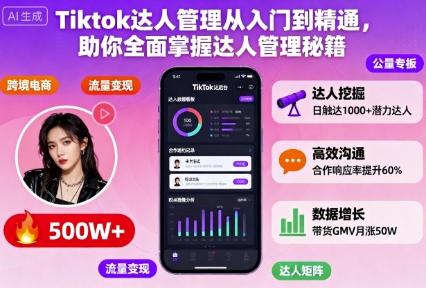 Tiktok达人管理从入门到精通，助你全面掌握达人管理秘籍-悟空知识星球