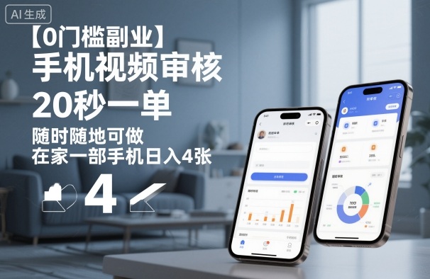 【0门槛副业】手机视频审核，20秒一单，随时随地可做，在家一部手机日入4张【揭秘】-悟空知识星球