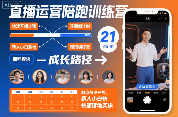 直播运营陪跑训练营，教你快速开播，新人小白快速落地实操-悟空知识星球