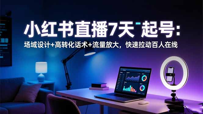 (16537期)小红书直播7天起号:场域设计+高转化话术+流量放大,快速拉动百人在线-悟空知识星球