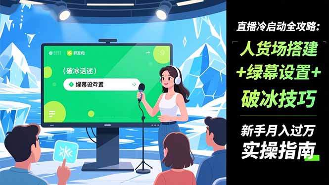 （16605期）直播冷启动全攻略:人货场搭建+绿幕设置+破冰技巧，新手月入过万实操指南-悟空知识星球