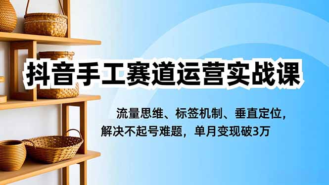 (16667期)抖音手工赛道运营实战课,流量思维、标签机制、垂直定位,解决不起号难题,单月变现破3万-悟空知识星球