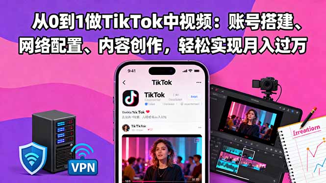 （16461期）从0到1做TikTok中视频：账号搭建、网络配置、内容创作，轻松实现月入过万-悟空知识星球