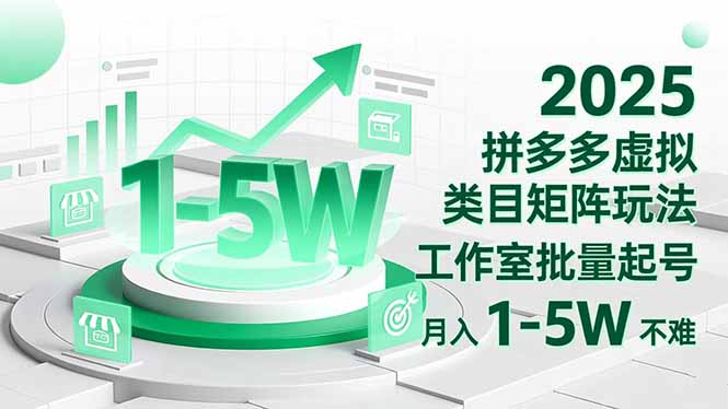 （16548期）2025 拼多多虚拟类目矩阵玩法，工作室批量起号，月入 1-5W 不难-悟空知识星球