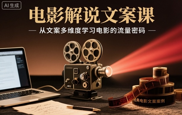 电影解说文案课，从文案多维度学习电影的流量密码-悟空知识星球