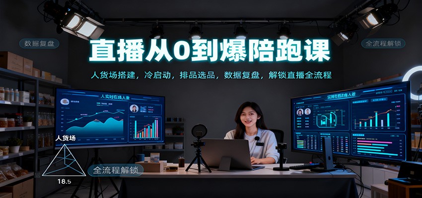 直播从0到爆陪跑课：人货场搭建，冷启动，排品选品，数据复盘，解锁直播全流程-悟空知识星球