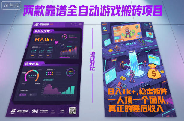 两款靠谱全自动游戏搬砖项目，日入1k+，稳定可矩阵，一人顶一个团队，真正的睡后收入【揭秘】-悟空知识星球