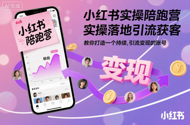 小红书实操陪跑营，实操落地引流获客，教你打造一个持续引流变现的账号-悟空知识星球