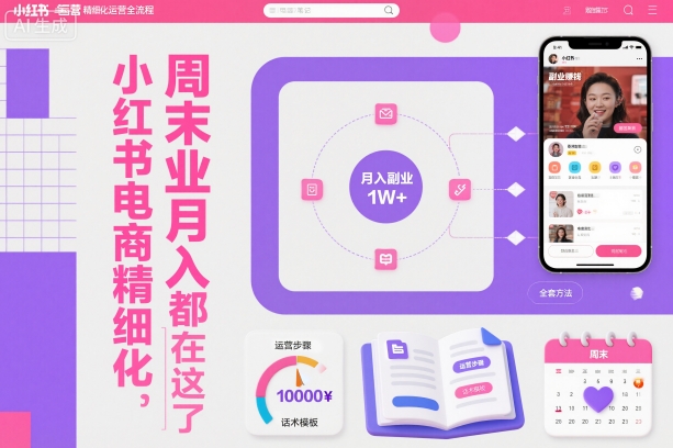 小红书电商精细化运营全流程，周末副业月入1W+，全套方法都在这了-悟空知识星球