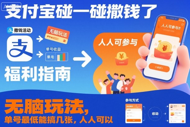 支付宝碰一碰撒钱了，无脑玩法，单号最低能搞几张，人人可以撸【揭秘】-悟空知识星球