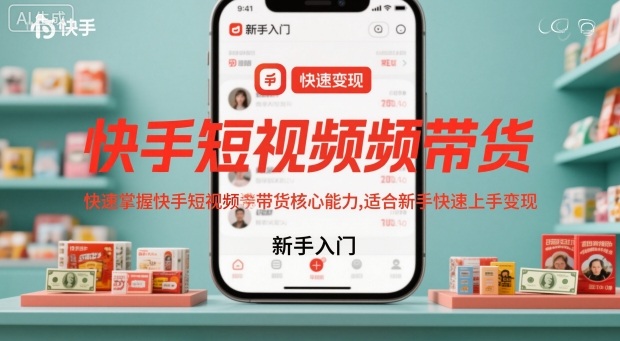快手短视频带货，快速掌握快手短视频带货核心能力，适合新手快速上手变现-悟空知识星球