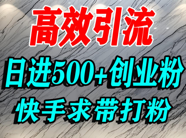 怎么打创业粉？快手求带视角精准引流创业粉，宝妈、学生群体日进500+精准流量-悟空知识星球
