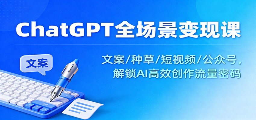 ChatGPT全场景变现课：文案/种草/短视频/公众号，解锁AI高效创作流量密码-悟空知识星球