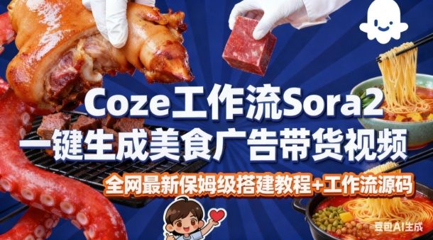 coze扣子智能体sora2一键生成美食广告高端视频工作流保姆级拆解教程，无需剪辑，无需拍摄-悟空知识星球