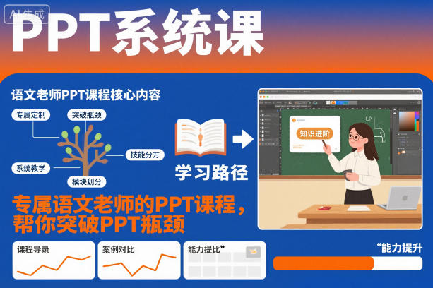PPT系统课，专属语文老师的PPT课程，帮你突破PPT瓶颈-悟空知识星球