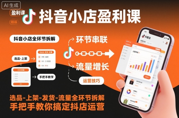 抖音小店盈利课-选品-上架-发货-流量全环节拆解，手把手教你搞定抖店运营-悟空知识星球
