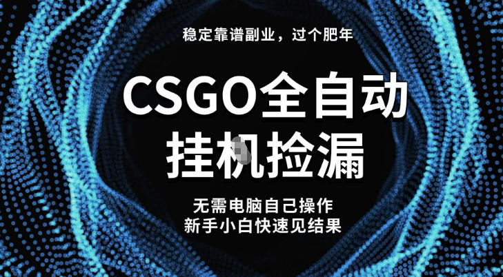 【稳定副业】全球最热门游戏CSGO全自动捡漏，最新玩法，新手小白日入5张+【揭秘】-悟空知识星球