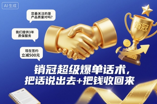 销冠超级爆单话术，把话说出去+把钱收回来-悟空知识星球